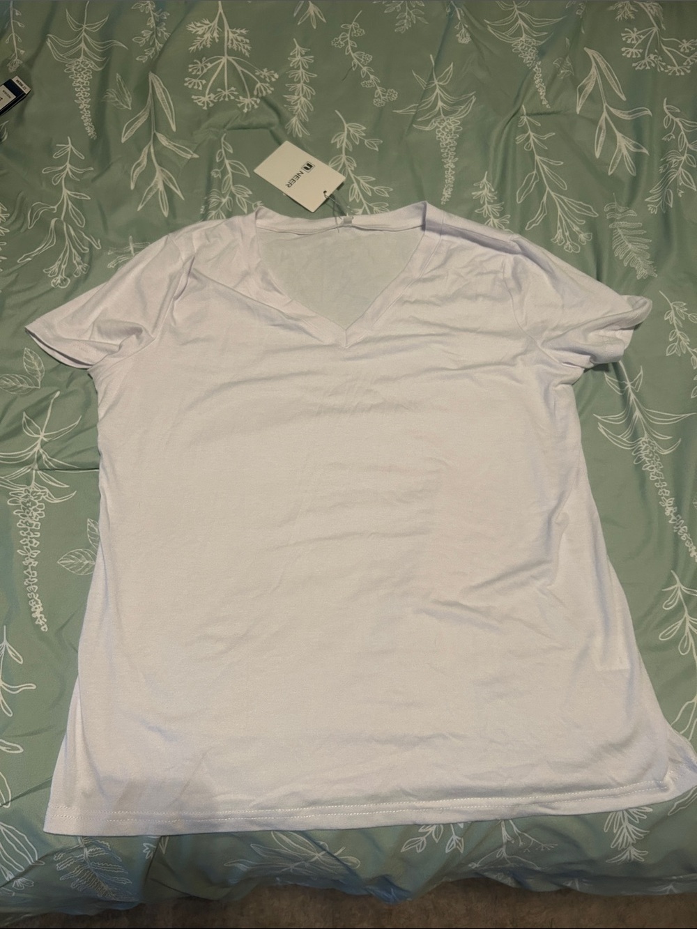 Women’s White V-Neck Tee